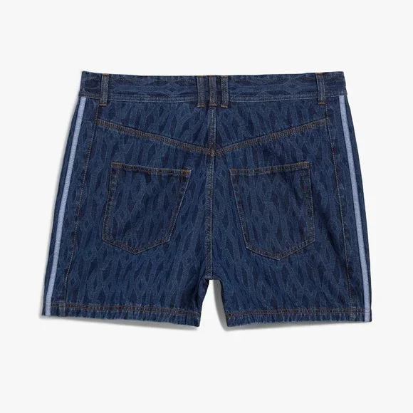 Adidas Women's Ivy Park Dark Blue Ivy Monogram Denim Shorts H61702 - Picture 7 of 7